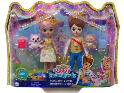 ENCHANTIMALS POUPEE BRAYLEE ET BANNON AVEC 2 OURS - FIGURINE 15 CM + ANIMAL - MATTEL GYJ07