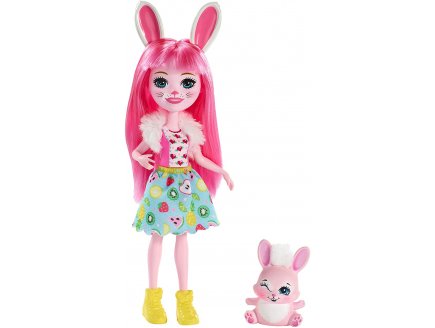 Enchantimals poupee bree bunny et twist le lapin - figurine 15 cm - animal - Mattel fxm73