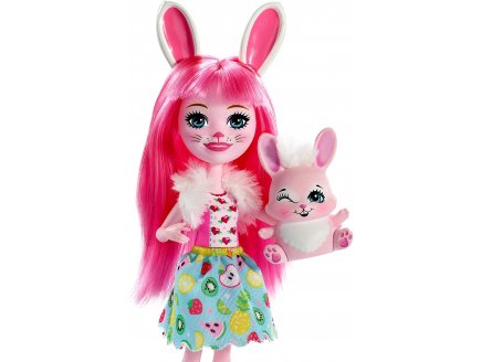 Enchantimals poupee bree bunny et twist le lapin - figurine 15 cm - animal - Mattel fxm73