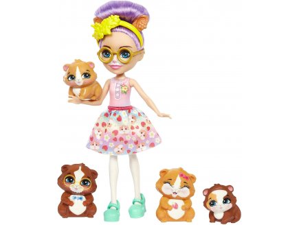 Enchantimals poupee glee et 4 cochon d'inde - figurine 15 cm - animal - Mattel hhb84