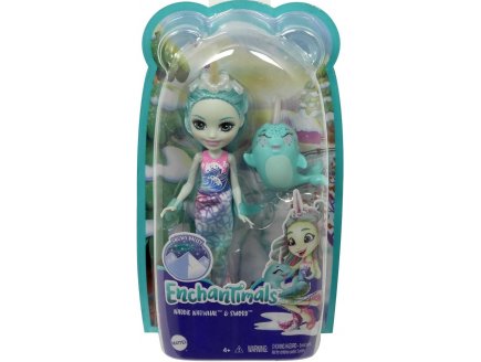 Enchantimals poupée Naddie Narwhal et Narval Sword - Figurine 15 cm - Animal - Mattel GJX41