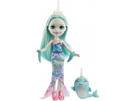 Enchantimals poupée Naddie Narwhal et Narval Sword - Figurine 15 cm - Animal - Mattel GJX41
