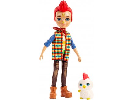 Enchantimals poupee redward rooster et cluck le coq - figurine 15 cm - animal - Mattel gjx39