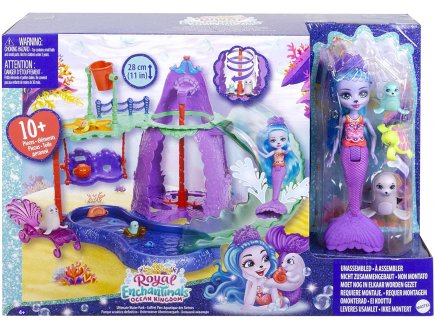 ENCHANTIMALS POUPEE SHAYDA OTARIE ET OTARIE CATCH LE PARC AQUATIQUE DES SIRENES - FIGURINE 15 CM - ANIMAL - MATTEL HCG03
