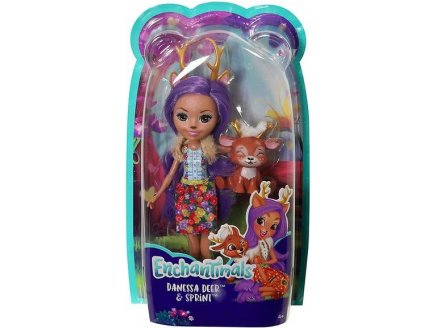 Enchantimals poupe Sprint et Danessa Deer la Biche - Figurine 15 cm - Animal - Mattel FXM75