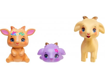 Enchantimals sunshine beach - famille golita chevre - poupees et 3 animaux - Mattel - hxc00