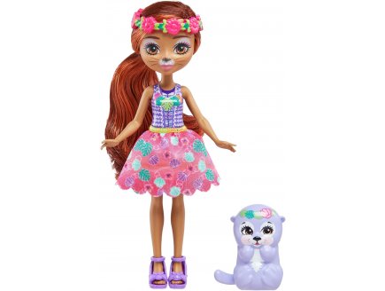 Enchantimals Sunshine Beach : Poupée Oneda Loutre 15 cm et Kelpie - Figurine Animal, Accessoires - Mattel - HXB98
