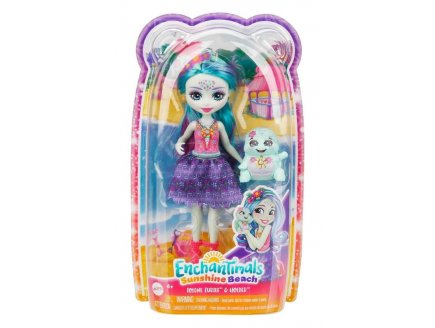 Enchantimals Sunshine Beach : Poupe Tolene Tortue 15 cm et Holder - Figurine Animal, Accessoires - Mattel - HXB96