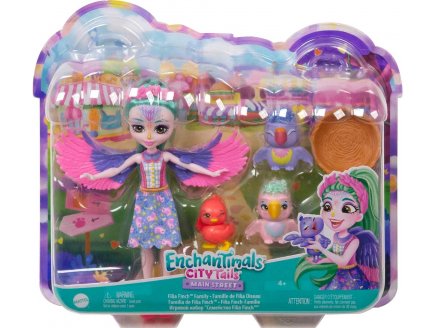 ENCHANTIMALS TROPIC FAMILLE DE FILIA OISEAU - POUPEE - 3 OISEAUX AVEC ACCESSOIRES - FIGURINE 15 CM + ANIMAL - MATTEL HKN15