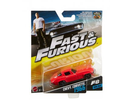 FAST & FURIOUS : CHEVY CORVETTE 1966 - VEHICULE MINIATURE ROUGE - VOITURE - MATTEL FCN87