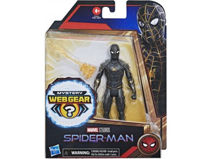 FIGURINE ARTICULEE : SPIDERMAN NOIR ET OR 15.2 CM MYSTERY WEB GEAR - SPIDER-MAN - HASBRO - F1913