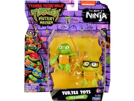 FIGURINE BEBE LEONARDO ET DONATELLO - LES TORTUES NINJA MUTANT MAYHEM - TMNT - TURTLES - GIOCHI PREZIOSI