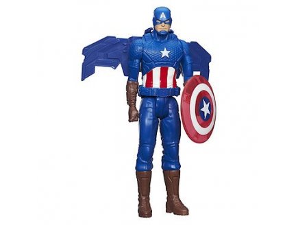 FIGURINE CAPTAIN AMERICA 30 CM AVEC SON PLANEUR D'ATTAQUE - AVENGERS HEROS TITAN - HASBRO - B2476