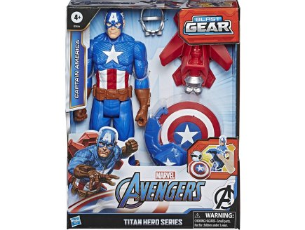 FIGURINE CAPTAIN AMERICA 30 CM BLAST GEAR - AVENGERS HEROS TITAN - HASBRO - E7374