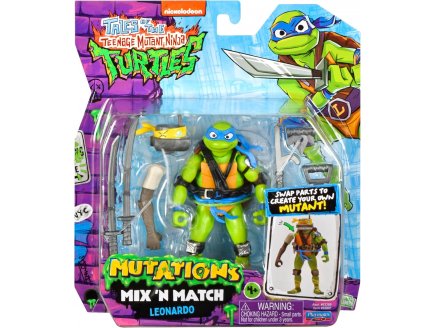 FIGURINE LEONARDO 12 CM - LES TORTUES NINJA TEENAGE MUTANT NINJA - MUTATIONS MIX'N MATCH - TMNT - TURTLES - GIOCHI PREZIOS