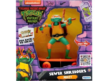 Figurine Michelangelo 12 cm avec Skate - les Tortues Ninja Mutant Mayhem - TMNT - Turtles