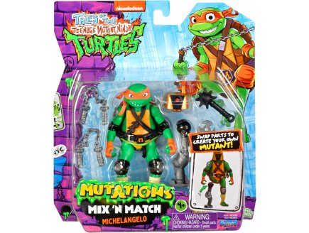 FIGURINE MICHELANGELO 12 CM - LES TORTUES NINJA TEENAGE MUTANT NINJA - MUTATIONS MIX'N MATCH - TMNT - TURTLES - GIOCHI PREZIOS
