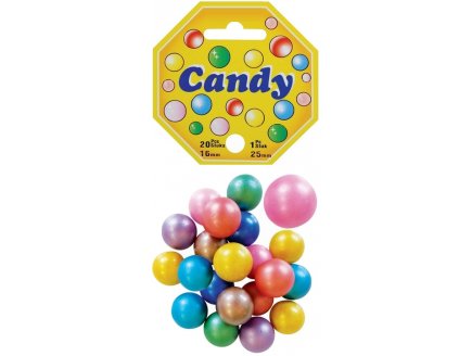 FILET DE 20 BILLES 1.6CM + 1 CALOTS CANDY 2.5CM - JEU DE RECREATION - BILLE
