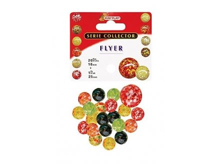 FILET DE 20 BILLES 16 MM + 1 CALOT 25 MM FLYER - SERIE COLLECTOR - KIM PLAY - JEU DE RECREATION, ADRESSE