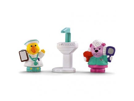 FISHER PRICE - MOUTON COIFFEUR ET CANARD DOCTEUR AVEC ACCESSOIRE - LITTLE PEOPLE - JOUET PREMIER AGE - P9517