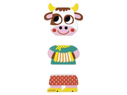 Funny magnets : 3 animaux de la ferme magnetiques en bois - Janod - j08029