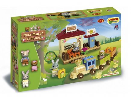 GARE ET TRAIN MAXIMILIAN FAMILIES 68 PIECES - UNICO PLUS - 8925 - JEU DE CONSTRUCTION