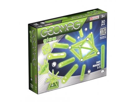 GEOMAG GLOW PHOSPORESCENT 30 PIECES - JEU DE CONSTRUCTION MAGNETIQUE - 335