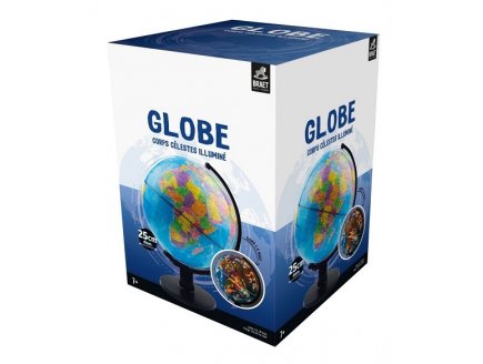 GLOBE TERRESTRE ROTATIF ET LUMINEUX 25 CM - CORPS CELESTES ILLUMINE - JEU EDUCATIF