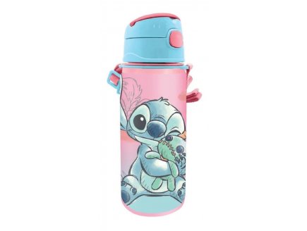 GOURDE ALUMINIUM STITCH 600 ML AVEC PAILLE - BOUTEILLE D'EAU DISNEY - ECOLE, LOISIRS, SPORT
