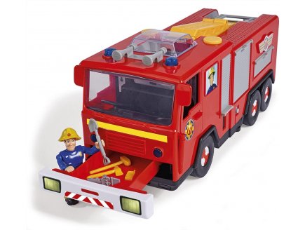 Grand Camion Pompier grand chelle Jupiter avec sons et lumires + Radar + Sam + Chien et accessoires - Sam le Pompier - Simba - Figurine articule