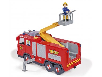 Grand Camion Pompier grand chelle Jupiter avec sons et lumires + Radar + Sam + Chien et accessoires - Sam le Pompier - Simba - Figurine articule