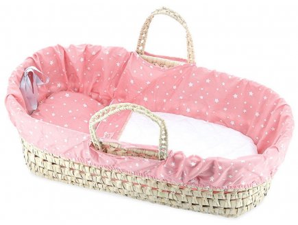 GRAND COUFFIN AVEC GARNISSAGE CORAIL ETOILES POUPEE 50 CM - PETITCOLLIN - 800080