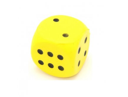 GRAND DE EN MOUSSE 7,5 CM JAUNE - ACCESSOIRE JEUX DE SOCIETE - JEU GEANT, XL