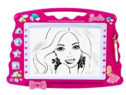 GRANDE ARDOISE MAGIQUE ROSE BARBIE - DESSINER - LOISIRS CREATIFS