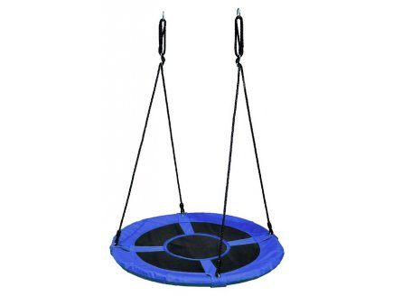 GRANDE BALANCOIRE NID D'OISEAU ROND BLEU 100 CM POUR PORTIQUE - AGRES - JEU PLEIN AIR