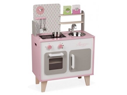 GRANDE CUISINE MACARON ROSE EN BOIS - JANOD - J03025 - DINETTE ENFANT