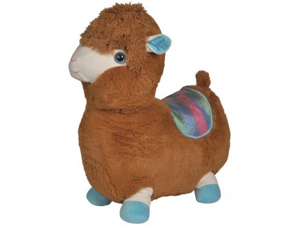 GRANDE PELUCHE BERNARD LE LAMA BRUN 73CM - NICOTOY