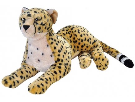 GRANDE PELUCHE COUCHEE : GUEPARD 76 CM - FLOPPIES - WILD REPUBLIC - 19553
