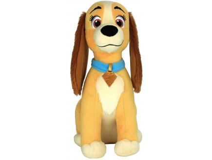 GRANDE PELUCHE DISNEY : CHIENNE MISS LADY AVEC SON  48 CM - CHIEN BELLE ET LE CLOCHARD 