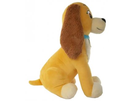 Grande peluche Disney : chienne miss lady avec son  48 cm - chien belle et le clochard 
