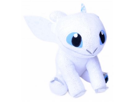 Grande Peluche Furie Eclair Dragon blanc 75 cm - Doudou licence Dragon XL