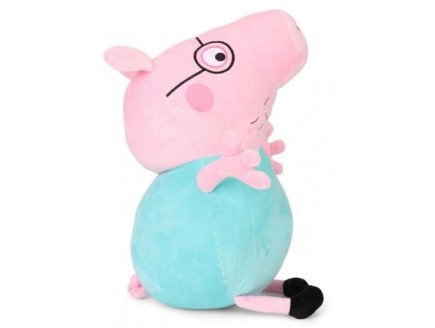 GRANDE PELUCHE PEPPA PIG : PAPA PIG 50 CM - PELUCHE LICENCE PEPPA LE COCHON