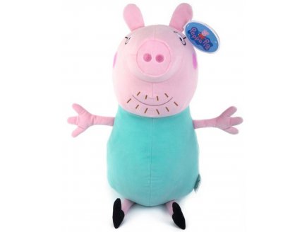 Grande peluche Peppa pig : papa pig 50 cm - peluche licence peppa le cochon