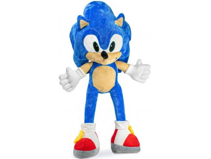 GRANDE PELUCHE SONIC HERISSON BLEU SUPER SONIC 80 CM - DOUDOU GEANT LICENCE - XL