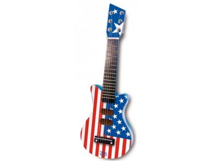 GUITARE ROCK BLEUE USA EN BOIS - VILAC - 8333 - JOUET INSTRUMENT DE MUSIQUE