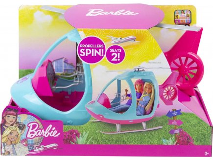 Helicoptere rose et bleu de barbie - Mattel - fwy29 - avion
