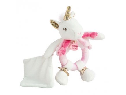 HOCHET AVEC DOUDOU LUCIE LA LICORNE 17 CM - DOUDOU ET COMPAGNIE - DC3310