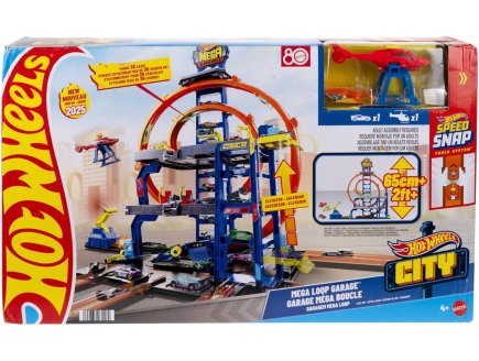 Hot Wheels City Grand Garage Mega Looping 2 en 1 Avec Ascenseur - Hauteur 65 Cm - Mattel - JBM74