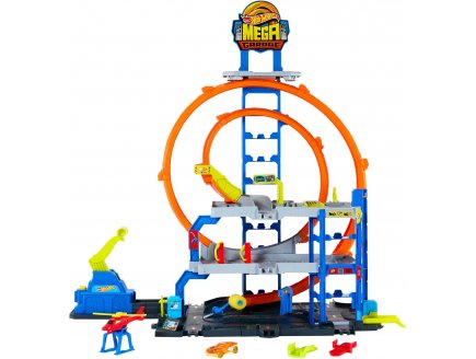 Hot Wheels City Grand Garage Mega Looping 2 en 1 Avec Ascenseur - Hauteur 65 Cm - Mattel - JBM74