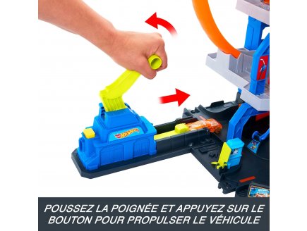Hot Wheels City Grand Garage Mega Looping 2 en 1 Avec Ascenseur - Hauteur 65 Cm - Mattel - JBM74
